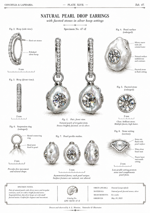 Stardust Embedded Keshi Pearl Huggie Earrings in S925 Silver